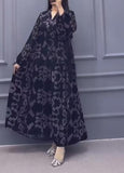 Black Printed Loose Maxi Dress