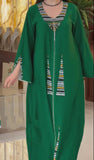 Green Loose Embroidered Long Dress