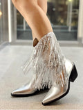 The Fringed Silver Cowboy Boots