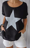 Star Print Short Sleeve Top