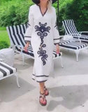 White Printed Elegant Dress