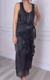 Black Rose Silk With Bustier Dress