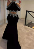 Black Shiny Strapless Gown Dress