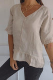 V-neck Ruffled Top