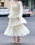 Chiffon Lace Stitching Cake Dress