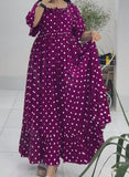 Purple Polka Dot Loose Long Dress