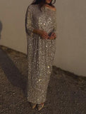 Gold Glitter Loose Long Dress