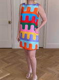 Rainbow Sleeveless Mini Dress