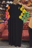 Colorful Circles Black Dress