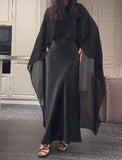 Black Silk Dress Two-piece Set