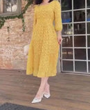 Solid Color Elegant Loose Midi Dress