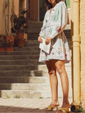 V-Neck Bohemian Print Dress