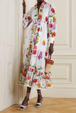 Tiered Floral Shirt Dress