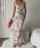 Halter Slim Floral Maxi Dress