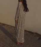 Gold Glitter Loose Long Dress