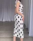 Sleeveless Polka Dot Elegant Dress