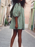 Oversized Casual Striped Romper