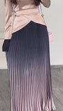Champagne Gradient Pleated Maxi Dress