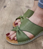Green Bow Slippers