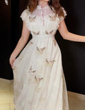 Butterfly Embellished Elegant Maxi Dress
