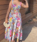 Colorful Floral Halter Dress