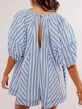 Oversized Casual Striped Romper