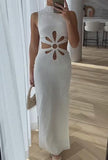 White Design Slim-Fit Dress
