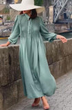 Green Elegant Loose Long Dress