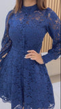 Blue Lace Midi Dress