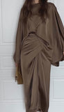 Brown Silk Maxi Dress