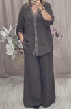 Black Cotton Linen Suit