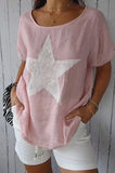 Star Print Short Sleeve Top