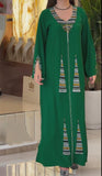 Green Loose Embroidered Long Dress