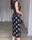 Sleeveless Polka Dot Elegant Dress