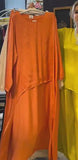 Solid Color Silk Long Top Set