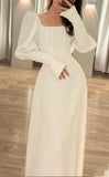 Fishbone Lamb Leg Sleeve Elegant Dress