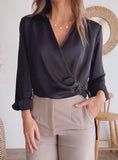 Solid Color Silk Blouse