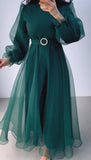 Pure Green Chiffon Maxi Dress
