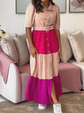 Colorful Gradient Shirt Long Dress