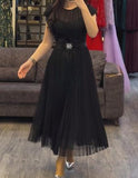 Black Sleeveless Chiffon Dress