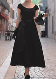 Pure Black Elegant Dress