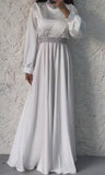 Pure White Elegant Silk Maxi Dress