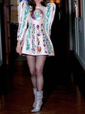 SS24 Floral Petal-Sleeve Mini Dress