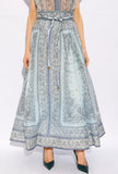 Romantic Blue Floral Midi Dress