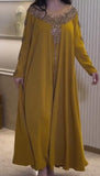 Yellow Glitter Loose Long Dress