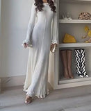 White Long Slim Elegant Dress