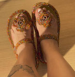 Colorful Glitter Flower Sandals