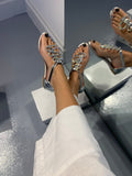 ALMOST SILVER STONE SANDALS