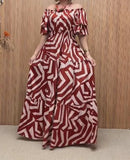 Multicolor Printed Long Stretch Dress