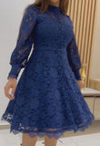 Blue Lace Midi Dress